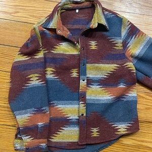 Button Up Aztec Wool Flannel